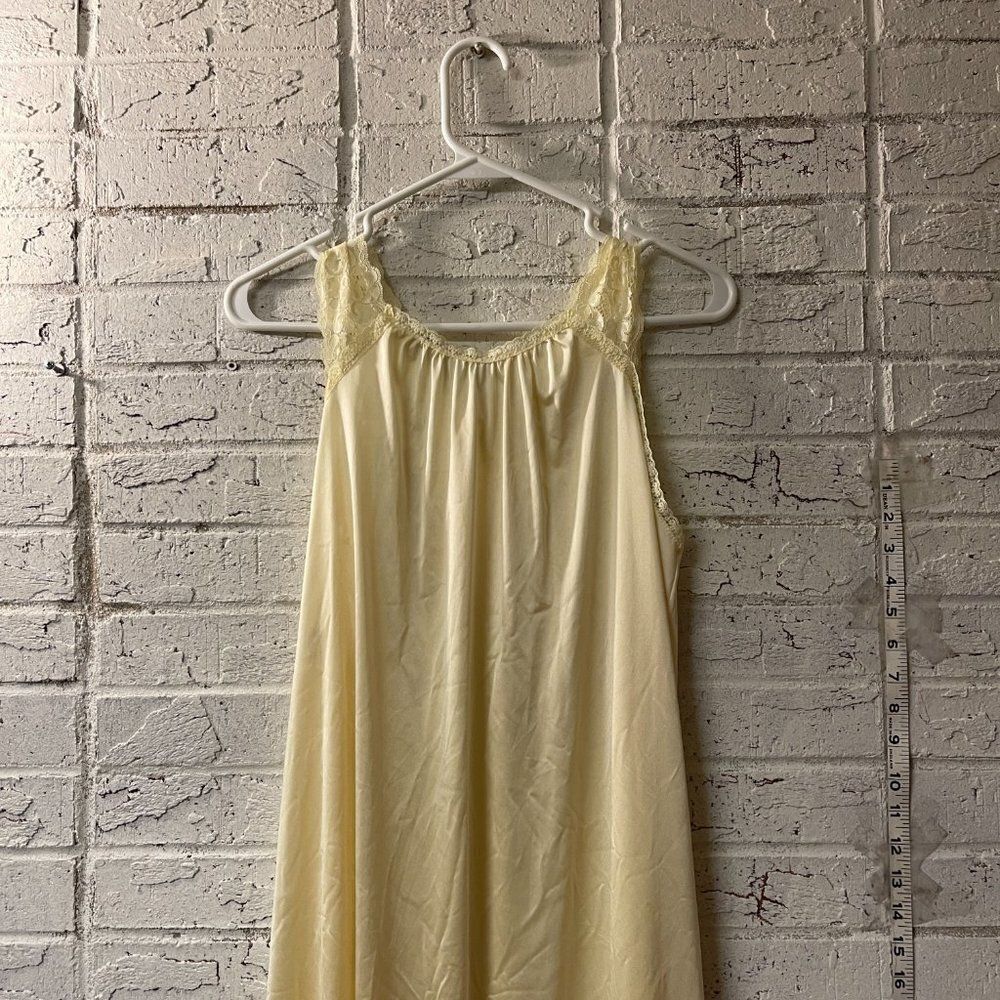 Vintage Yellow Shadowline Maxi Lace Nightgown Slip Small - Picture 5 of 10